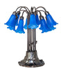 Meyda Lighting Lighting 24" High Blue Tiffany Pond Lily 12 Light Table Lamp