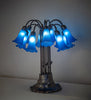 Meyda Lighting Lighting 24" High Blue Tiffany Pond Lily 12 Light Table Lamp