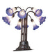 Meyda Lighting Lighting 24" High Blue/White Tiffany Pond Lily 10 Light Table Lamp