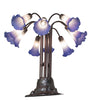 Meyda Lighting Lighting 24" High Blue/White Tiffany Pond Lily 10 Light Table Lamp