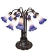 Meyda Lighting Lighting 24" High Blue/White Tiffany Pond Lily 10 Light Table Lamp