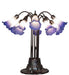 Meyda Lighting Lighting 24" High Blue/White Tiffany Pond Lily 10 Light Table Lamp