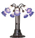 Meyda Lighting Lighting 24" High Blue/White Tiffany Pond Lily 10 Light Table Lamp