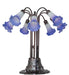 Meyda Lighting Lighting 24" High Blue/White Tiffany Pond Lily 10 Light Table Lamp
