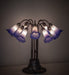 Meyda Lighting Lighting 24" High Blue/White Tiffany Pond Lily 10 Light Table Lamp