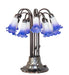 Meyda Lighting Lighting 24" High Blue/White Tiffany Pond Lily 12 Light Table Lamp