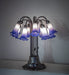 Meyda Lighting Lighting 24" High Blue/White Tiffany Pond Lily 12 Light Table Lamp