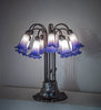 Meyda Lighting Lighting 24" High Blue/White Tiffany Pond Lily 12 Light Table Lamp
