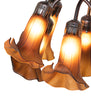 Meyda Lighting Lighting 24" High Dark Amber Tiffany Pond Lily 12 Light Table Lamp