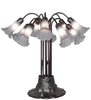 Meyda Lighting Lighting 24" High Gray Tiffany Pond Lily 10 Light Table Lamp