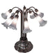 Meyda Lighting Lighting 24" High Gray Tiffany Pond Lily 10 Light Table Lamp