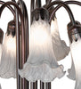 Meyda Lighting Lighting 24" High Gray Tiffany Pond Lily 12 Light Table Lamp