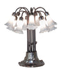 Meyda Lighting Lighting 24" High Gray Tiffany Pond Lily 12 Light Table Lamp