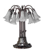Meyda Lighting Lighting 24" High Gray Tiffany Pond Lily 12 Light Table Lamp