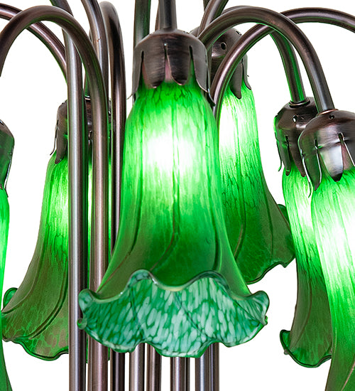 Meyda Lighting Lighting 24" High Green Tiffany Pond Lily 12 Light Table Lamp