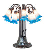 Meyda Lighting Lighting 24" High Pink/Blue Tiffany Pond Lily 12 Light Table Lamp