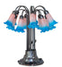 Meyda Lighting Lighting 24" High Pink/Blue Tiffany Pond Lily 12 Light Table Lamp