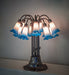 Meyda Lighting Lighting 24" High Pink/Blue Tiffany Pond Lily 12 Light Table Lamp