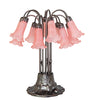 Meyda Lighting Lighting 24" High Pink Tiffany Pond Lily 12 Light Table Lamp