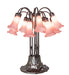 Meyda Lighting Lighting 24" High Pink Tiffany Pond Lily 12 Light Table Lamp
