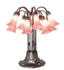 Meyda Lighting Lighting 24" High Pink Tiffany Pond Lily 12 Light Table Lamp