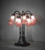Meyda Lighting Lighting 24" High Pink Tiffany Pond Lily 12 Light Table Lamp