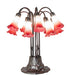 Meyda Lighting Lighting 24" High Pink/White Tiffany Pond Lily 12 Light Table Lamp