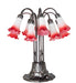 Meyda Lighting Lighting 24" High Pink/White Tiffany Pond Lily 12 Light Table Lamp