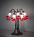 Meyda Lighting Lighting 24" High Pink/White Tiffany Pond Lily 12 Light Table Lamp