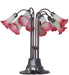 Meyda Lighting Lighting 24" High Seafoam/Cranberry Tiffany Pond Lily 10 LT Table Lamp