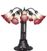 Meyda Lighting Lighting 24" High Seafoam/Cranberry Tiffany Pond Lily 10 LT Table Lamp