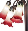Meyda Lighting Lighting 24" High Seafoam/Cranberry Tiffany Pond Lily 12 Light Table Lamp