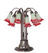 Meyda Lighting Lighting 24" High Seafoam/Cranberry Tiffany Pond Lily 12 Light Table Lamp