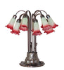 Meyda Lighting Lighting 24" High Seafoam/Cranberry Tiffany Pond Lily 12 Light Table Lamp