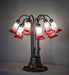 Meyda Lighting Lighting 24" High Seafoam/Cranberry Tiffany Pond Lily 12 Light Table Lamp