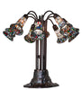 Meyda Lighting Lighting 24" High Stained Glass Pond Lily 10 Light Table Lamp