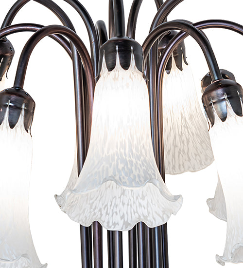 Meyda Lighting Lighting 24" High White Tiffany Pond Lily 12 Light Table Lamp
