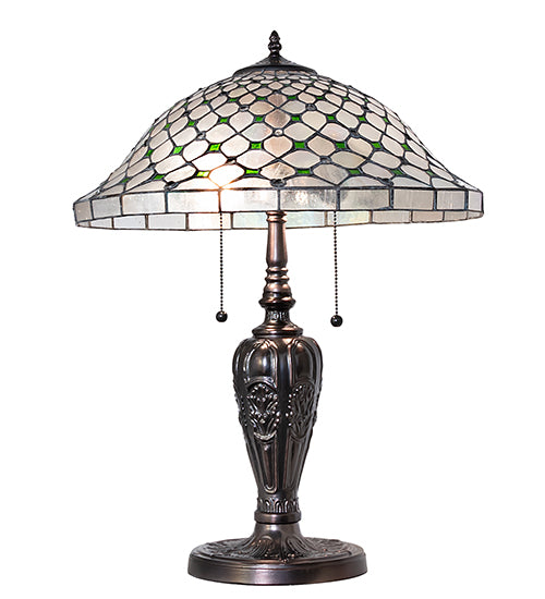 Meyda Lighting Lighting 25" High Diamond & Jewel Recurve Table Lamp