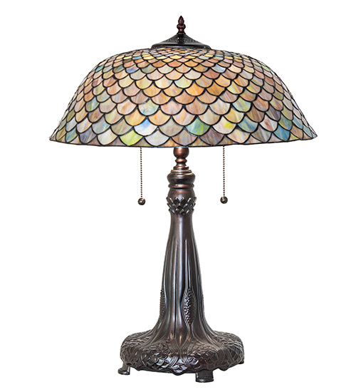 Meyda Lighting Lighting 25" High Tiffany Fishscale Table Lamp
