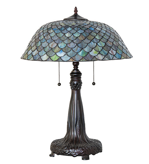Meyda Lighting Lighting 25" High Tiffany Fishscale Table Lamp