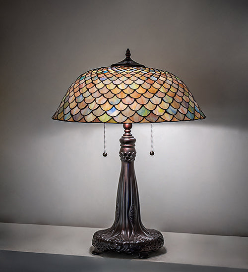 Meyda Lighting Lighting 25" High Tiffany Fishscale Table Lamp
