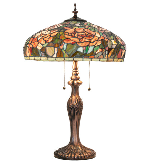 Meyda Lighting Lighting 25" High Tiffany Peony Table Lamp