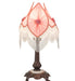 Meyda Lighting Lighting 26" High Fabric & Fringe Pink Pontiff Accent Lamp