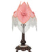 Meyda Lighting Lighting 26" High Fabric & Fringe Pink Pontiff Accent Lamp
