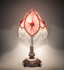 Meyda Lighting Lighting 26" High Fabric & Fringe Pink Pontiff Accent Lamp