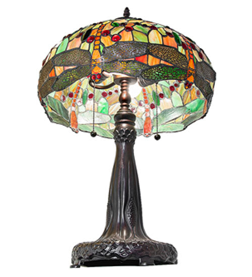 Meyda Lighting Lighting 26" High Tiffany Hanginghead Dragonfly Table Lamp
