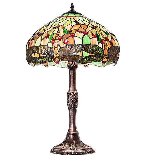 Meyda Lighting Lighting 26" High Tiffany Hanginghead Dragonfly Table Lamp