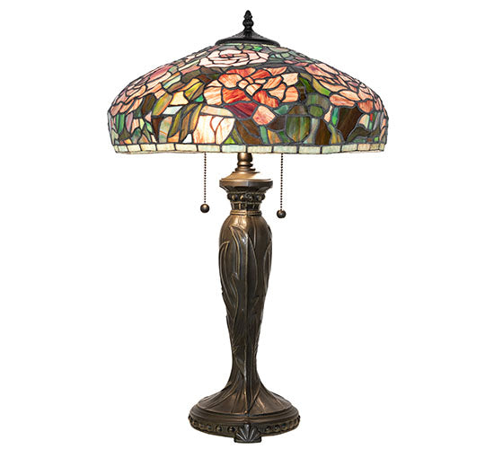 Meyda Lighting Lighting 26" High Tiffany Peony Table Lamp