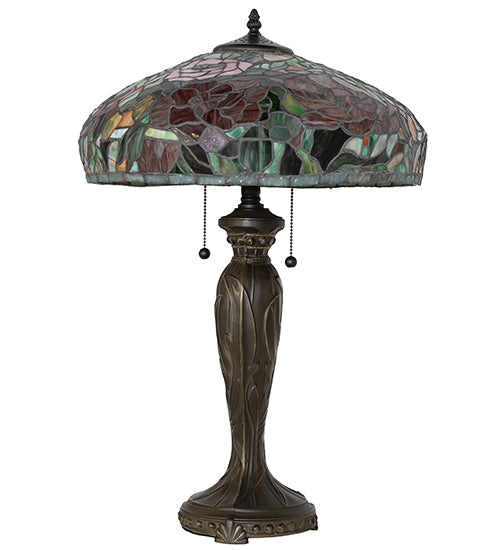 Meyda Lighting Lighting 26" High Tiffany Peony Table Lamp
