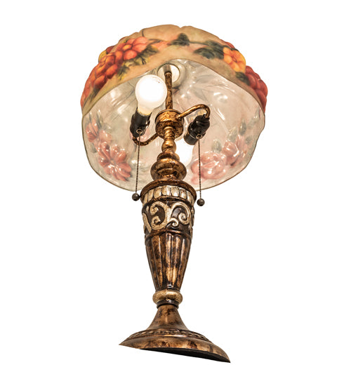 Meyda Lighting Lighting 27" High Puffy Butterfly & Flowers Table Lamp